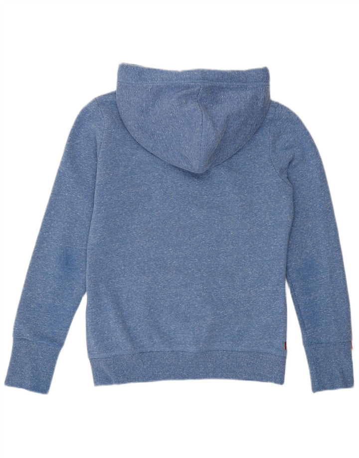 Superdry Womens Hoodie Jumper UK 8 Small Blue Flecked Polyester