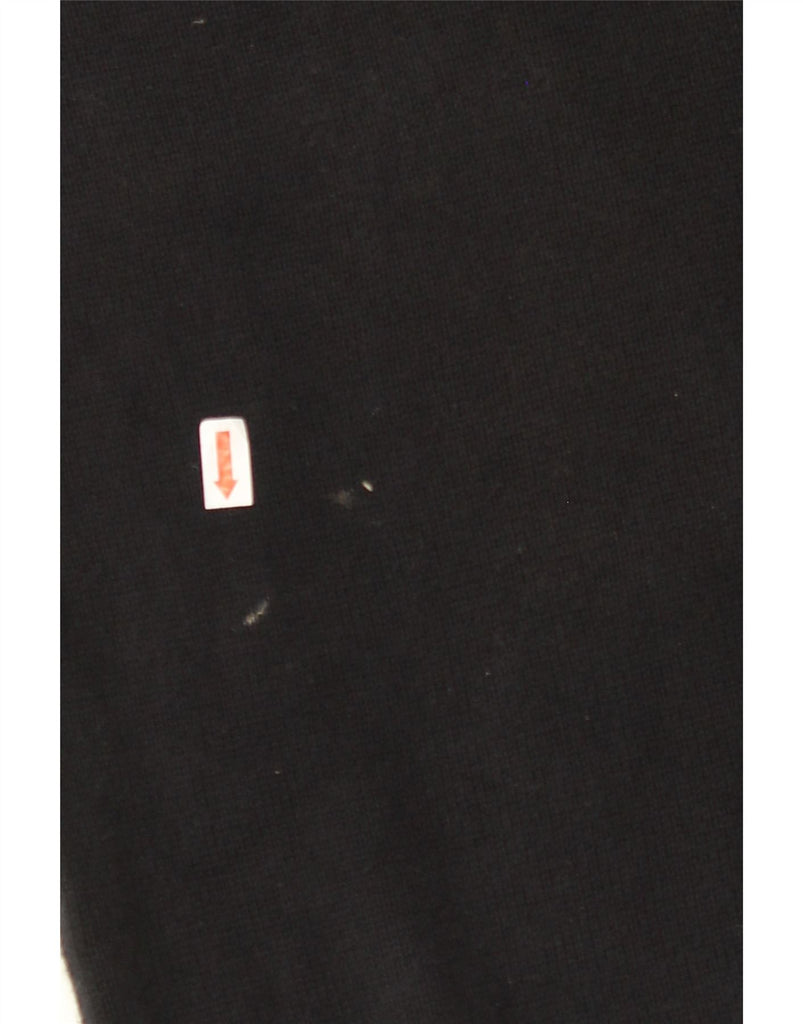 MARKS & SPENCER Mens Regular Fit V-Neck Jumper Sweater Medium Black Cotton Vintage Marks & Spencer and Second-Hand Marks & Spencer from Messina Hembry 