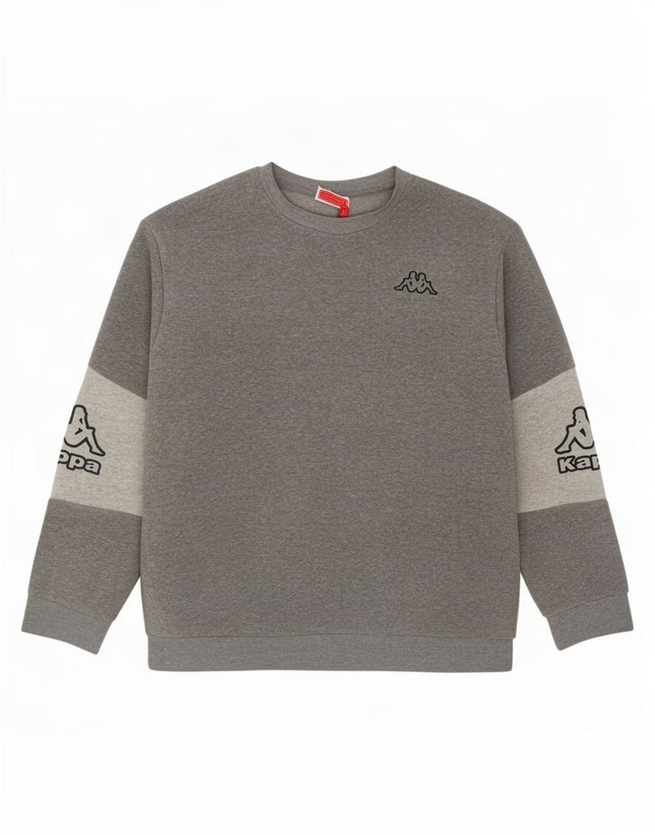 Kappa Mens Graphic Sweatshirt Jumper XL Grey Polyester