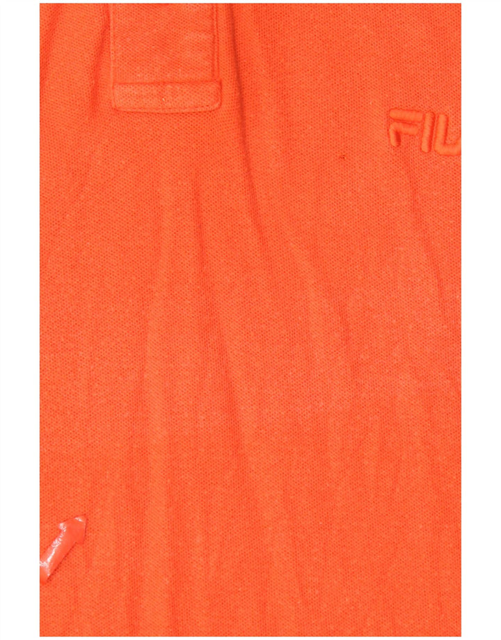 Fila Mens Polo Shirt Large Orange Cotton