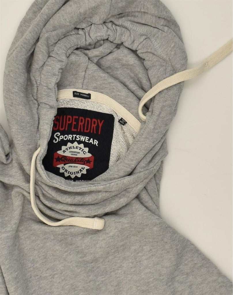 SUPERDRY Womens Oversized Hoodie Jumper UK 6 XS Grey Cotton | Vintage Superdry | Thrift | Second-Hand Superdry | Used Clothing | Messina Hembry 