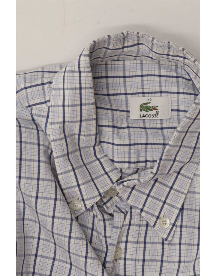 Lacoste Mens Shirt Size 42 Large Blue Check