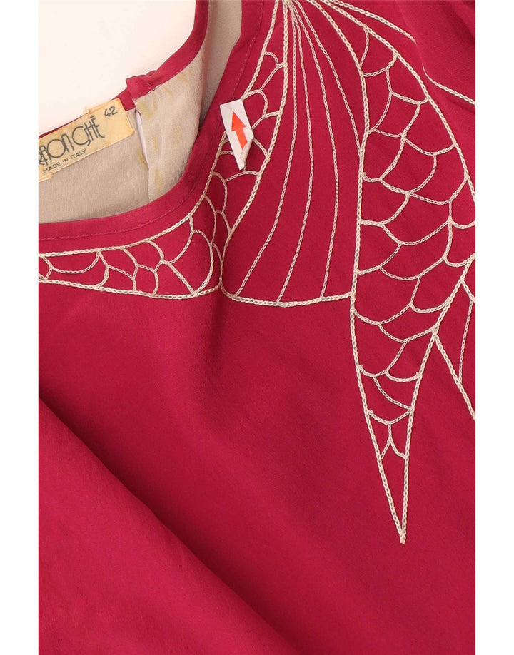 Vintage Womens Long Sleeve Tunic Dress IT 42 Medium Pink Colourblock