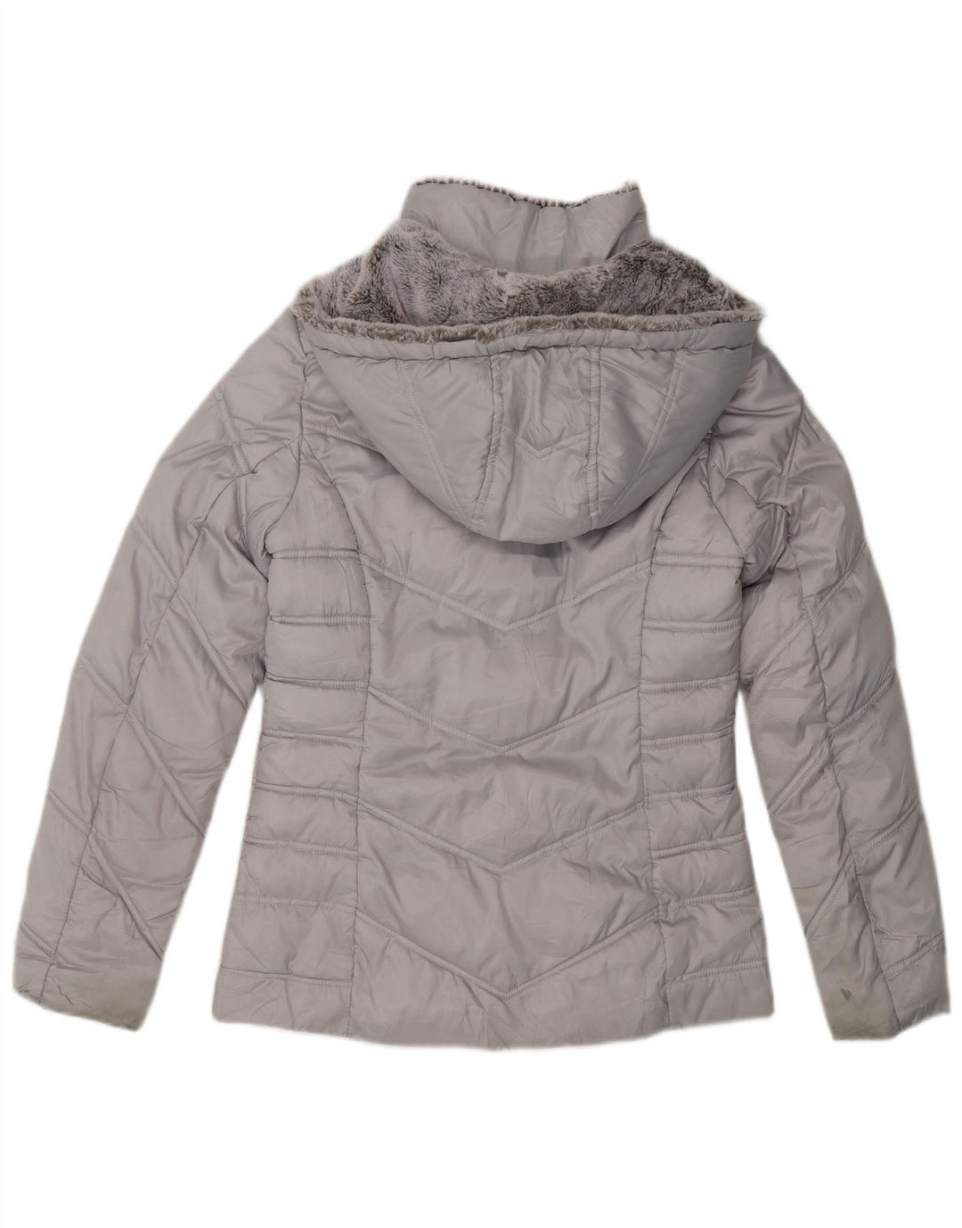 Nautica Womens Hooded Padded Jacket UK 6 XS Grey Polyester