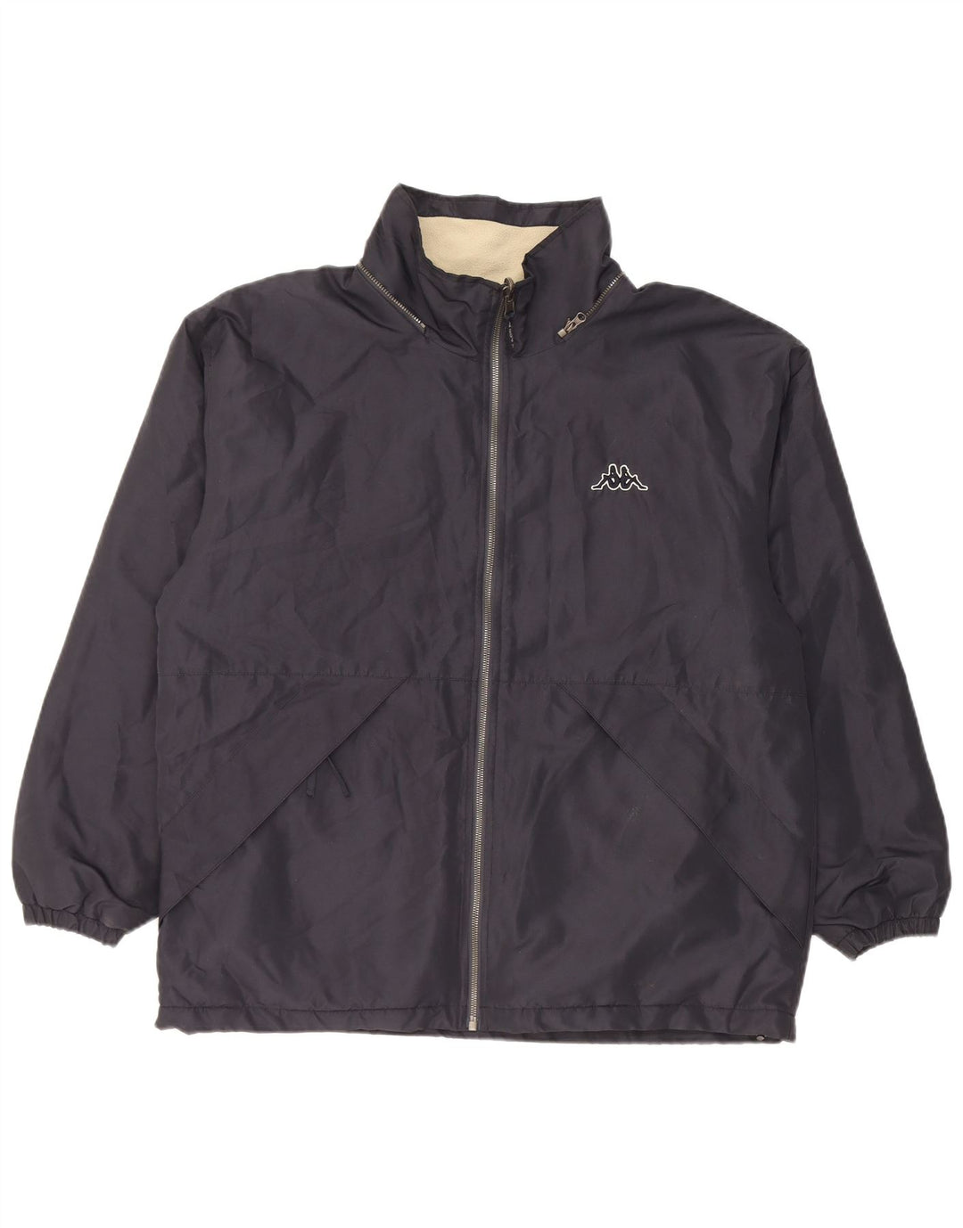 Kappa Mens Oversized Reversible Jacket UK 36 Small Navy Blue Polyester