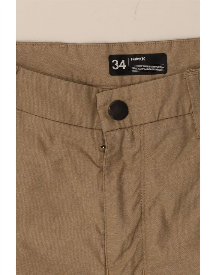 HURLEY Mens Chino Shorts W34 Large  Brown Cotton Vintage Hurley and Second-Hand Hurley from Messina Hembry 