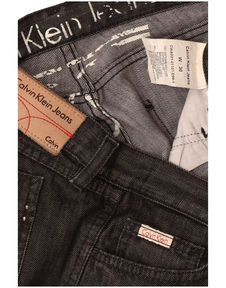 Calvin Klein Womens Straight Jeans W30 L28 Black Cotton