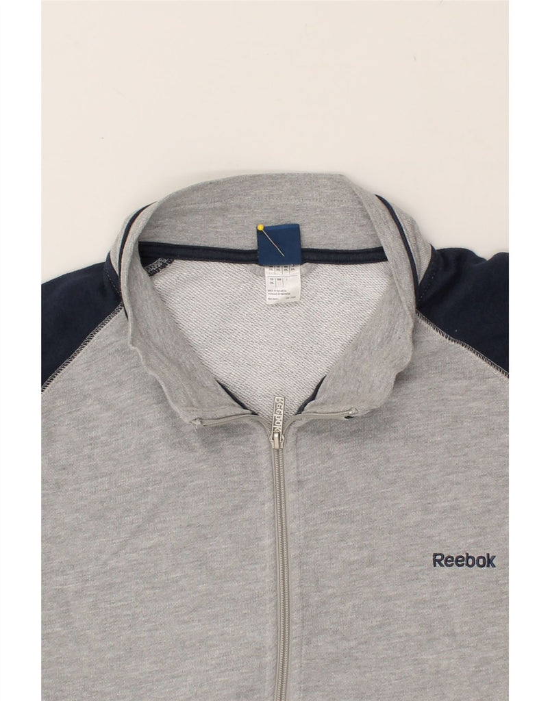 REEBOK Mens Tracksuit Top Jacket 2XL Grey Colourblock Cotton | Vintage Reebok | Thrift | Second-Hand Reebok | Used Clothing | Messina Hembry 