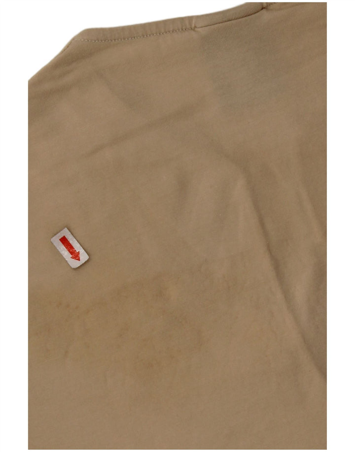 NIKE Womens Crop T-Shirt Top UK 10/12 Medium Beige