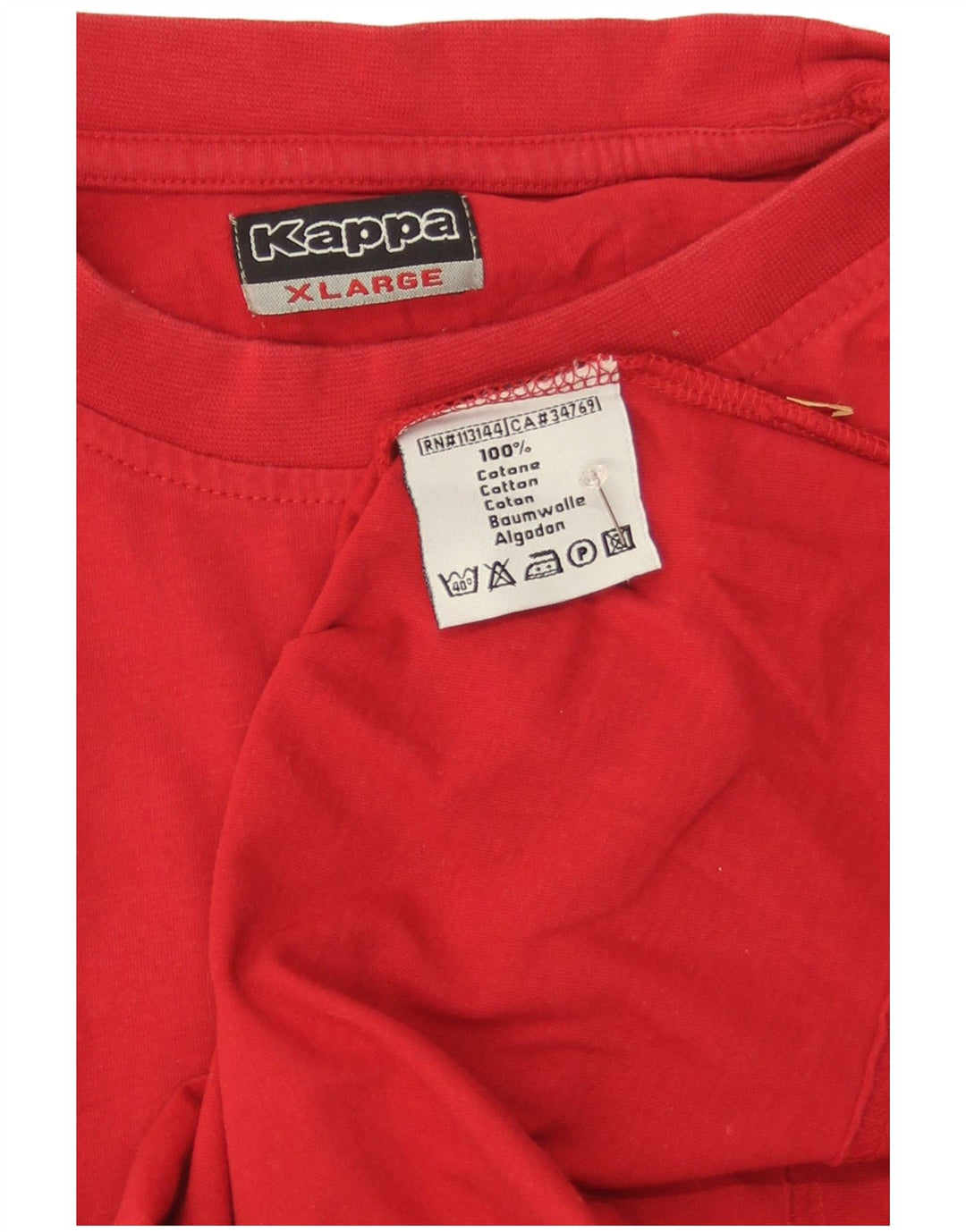 Kappa Mens Graphic T-Shirt Top XL Red Cotton