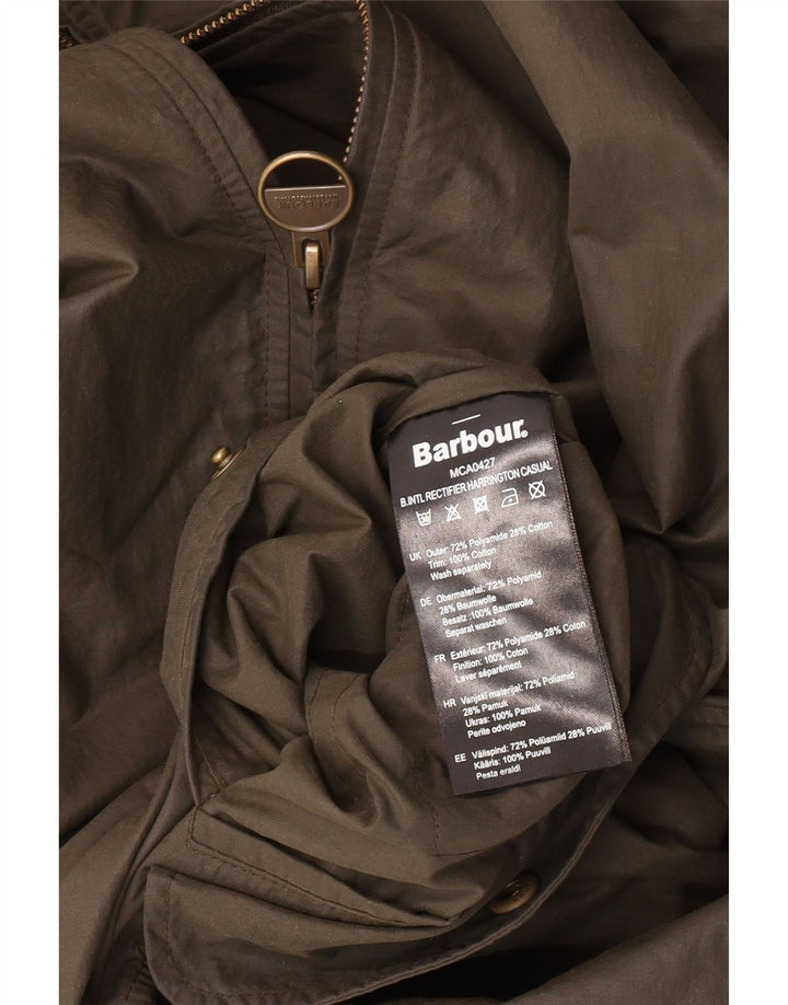 Barbour Mens Motorcycle Bomber Jacket UK 42 XL Khaki Polyamide