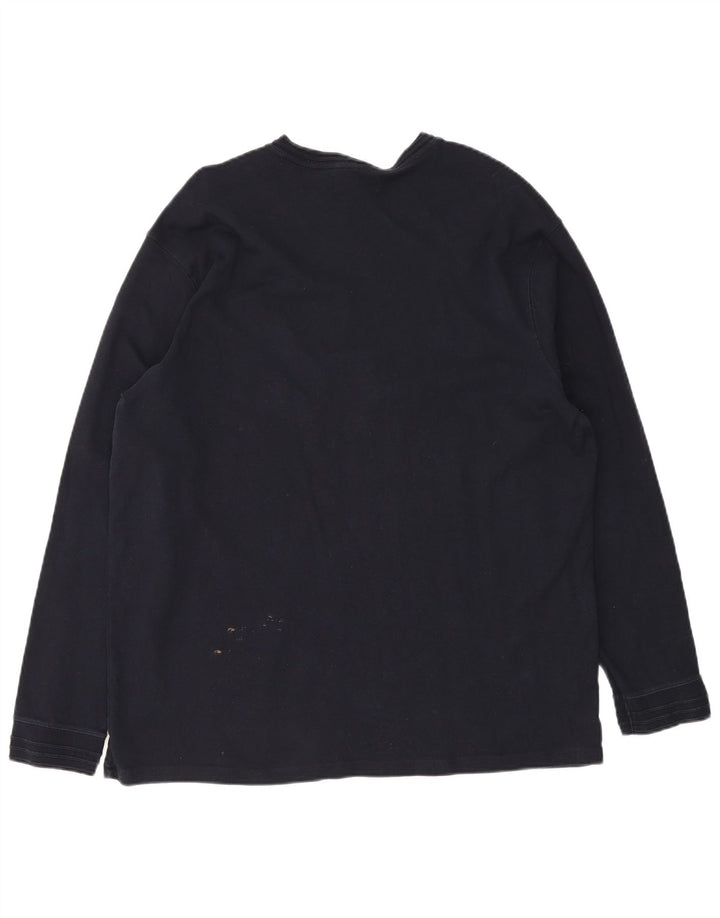 Marks & Spencer Mens Blue Harbour Top Long Sleeve XL Navy Blue Cotton