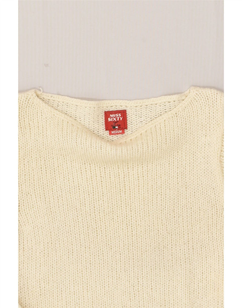 MISS SIXTY Girls Boat Neck Jumper Sweater 7-8 Years Medium  Off White | Vintage Miss Sixty | Thrift | Second-Hand Miss Sixty | Used Clothing | Messina Hembry 