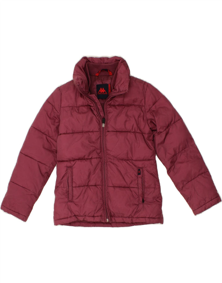 KAPPA Girls Padded Jacket 7-8 Years Maroon Polyamide Vintage Kappa and Second-Hand Kappa from Messina Hembry 