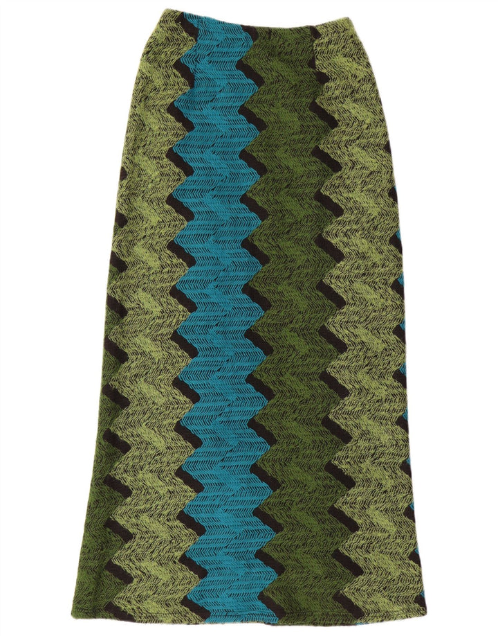 Simone Womens Maxi Skirt W30 Medium Multicoloured Chevron Wool
