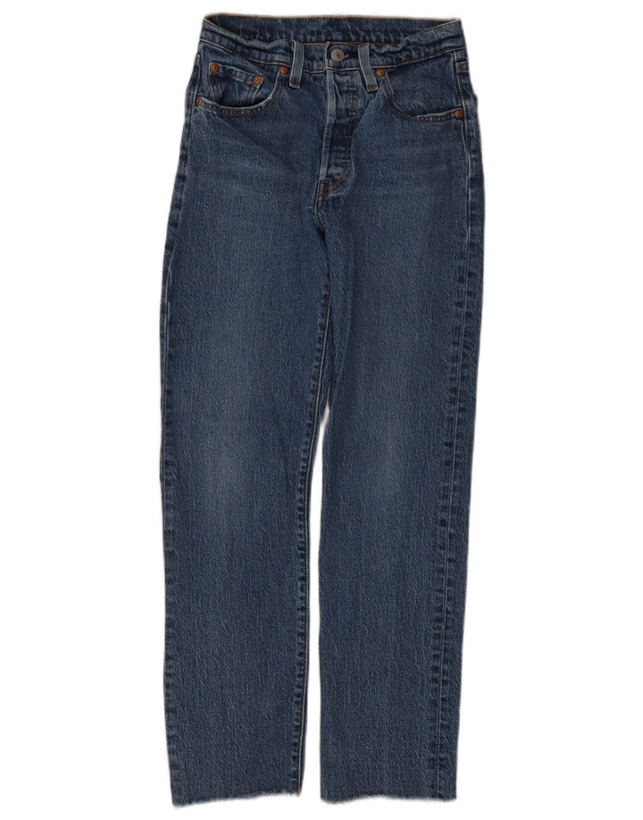 Levi's Womens 501 Straight Jeans W24 L28 Blue Cotton