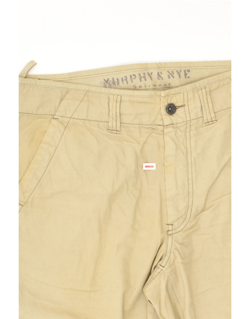 MURPHY & NYE Mens Straight Capri Trousers W36 L22 Beige Cotton | Vintage Murphy & Nye | Thrift | Second-Hand Murphy & Nye | Used Clothing | Messina Hembry 