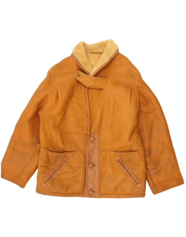 Vintage Mens Shearling Jacket UK  42 XL Beige Shearling