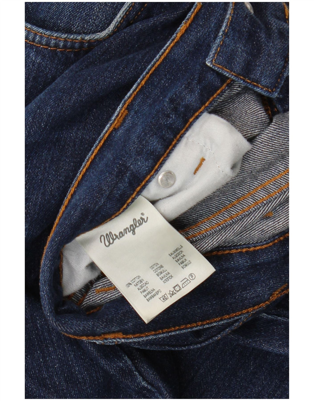 Wrangler Mens Straight Jeans W34 L30 Navy Blue Cotton