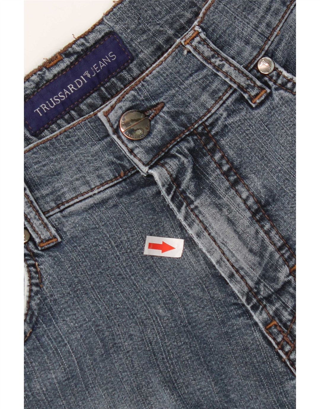 Trussardi Mens Straight Jeans W34 L32 Blue Cotton