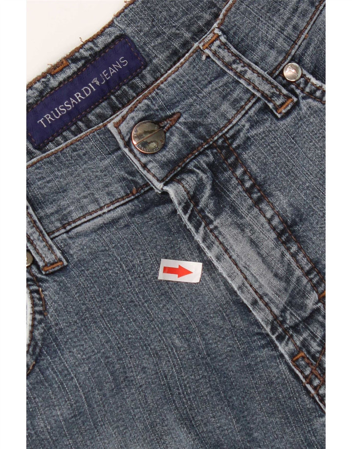Trussardi Mens Straight Jeans W34 L32 Blue Cotton