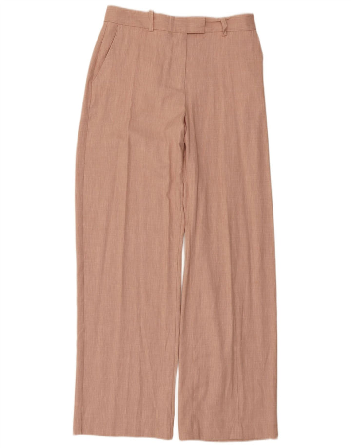 Zara Womens Wide Leg Chino Trousers Small W26 L31 Pink Polyester