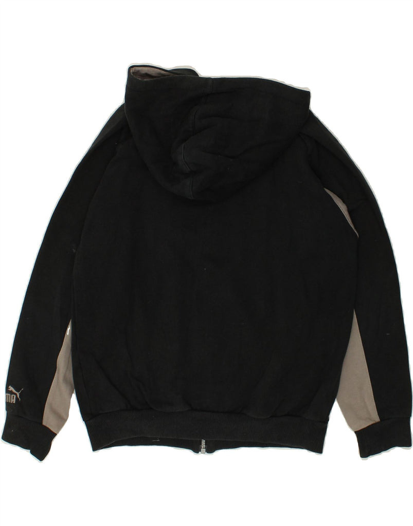 PUMA Boys Graphic Zip Hoodie Sweater 11-12 Years Large Black Colourblock Vintage Puma and Second-Hand Puma from Messina Hembry 