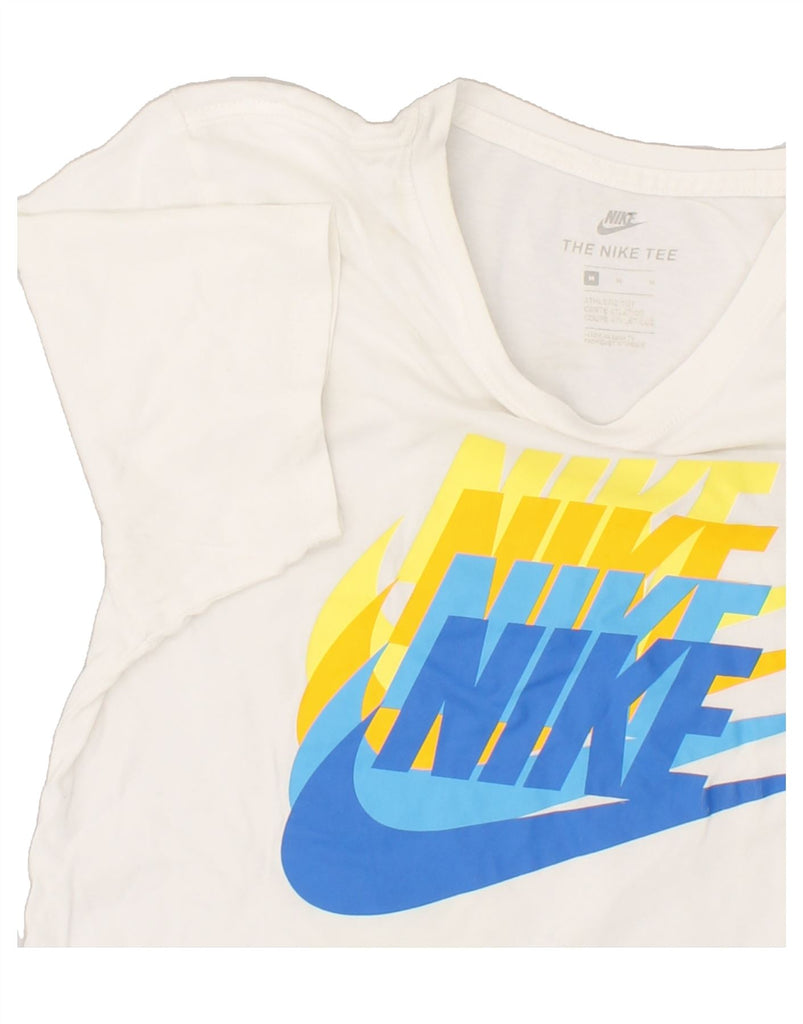 NIKE Mens Graphic T-Shirt Top Medium White Cotton | Vintage Nike | Thrift | Second-Hand Nike | Used Clothing | Messina Hembry 