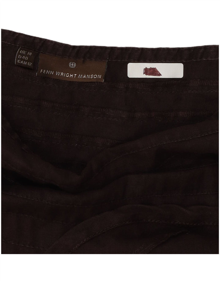 Fenn Wright Manson Womens A-Line Skirt UK 14 Large W30  Brown Striped