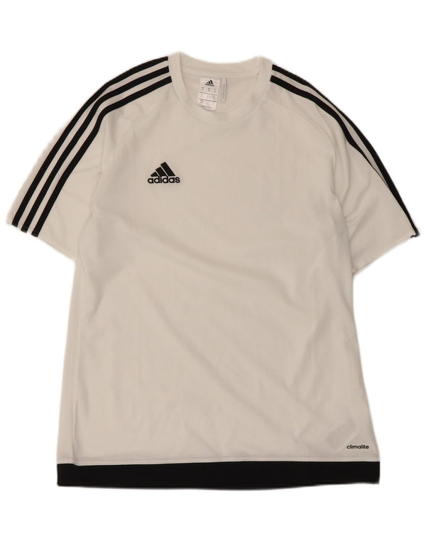 Adidas Mens Climalite T-Shirt Top Medium White Colourblock Polyester