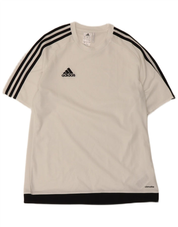 Adidas Mens Climalite T-Shirt Top Medium White Colourblock Polyester