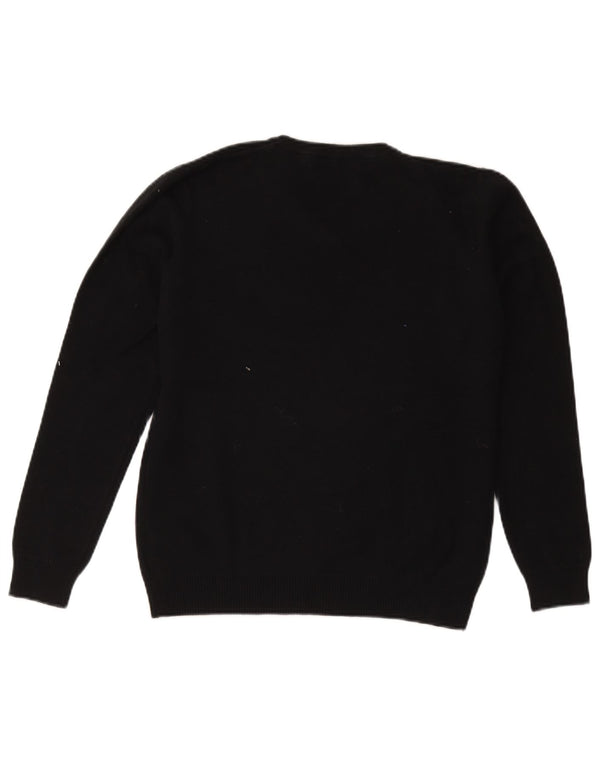 Marks & Spencer Boys V-Neck Jumper Sweater 14-15 Years Black Cotton