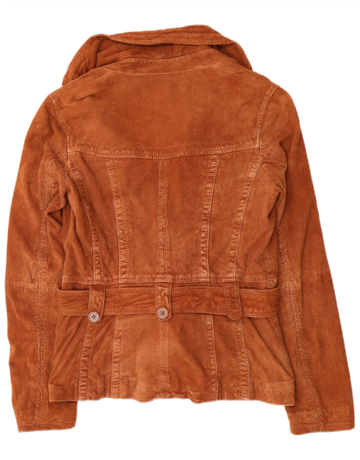 EDC Womens Suede Jacket UK 14 Medium Brown Leather