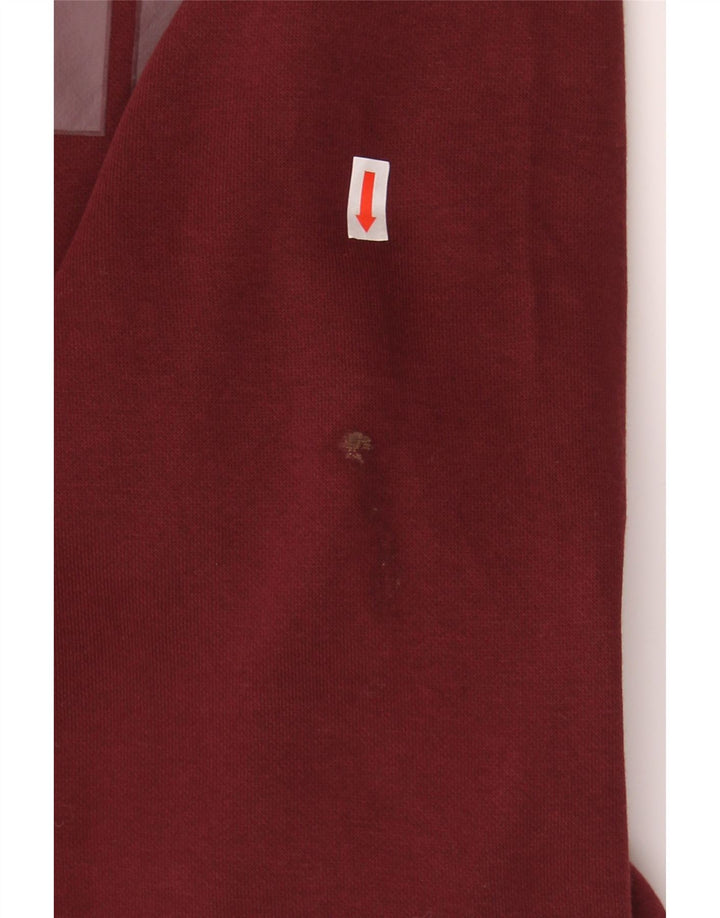 PUMA Mens Graphic Hoodie Jumper Large Maroon Colourblock Cotton Vintage Puma and Second-Hand Puma from Messina Hembry 