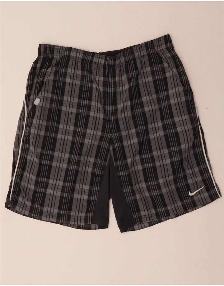 Nike Mens Sport Shorts Medium  Grey Check Polyester