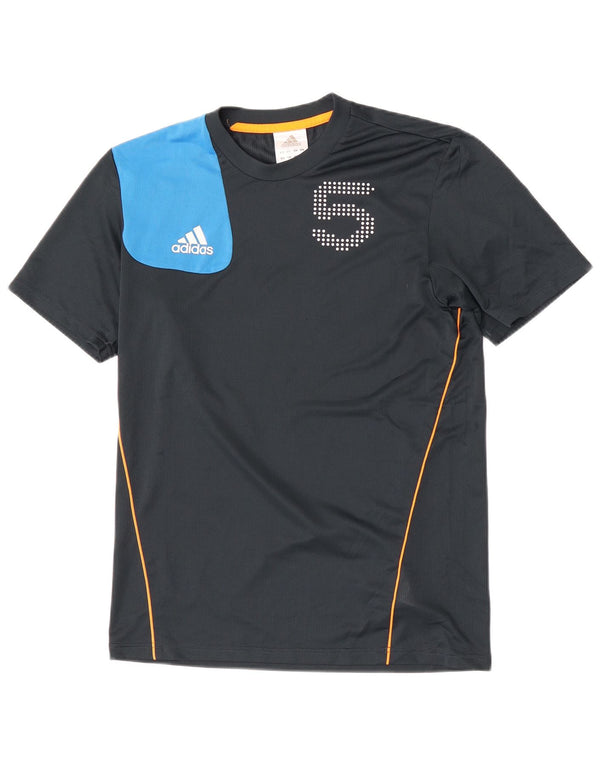 Adidas Mens Graphic T-Shirt Top Small Navy Blue Colourblock Polyester