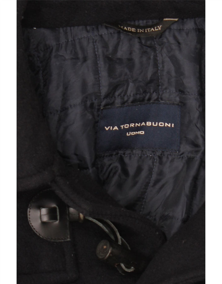 Via Tornabuoni Mens Hooded Duffle Coat UK 40 Large Navy Blue