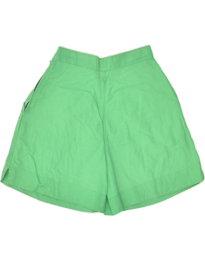 STEFANEL Womens High Waist Casual Shorts IT 40 Small W24  Green Cotton | Vintage Stefanel | Thrift | Second-Hand Stefanel | Used Clothing | Messina Hembry 