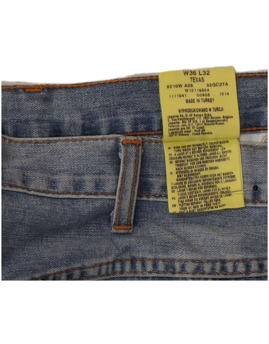 Wrangler Mens Texas Straight Jeans W36 L32 Blue Cotton