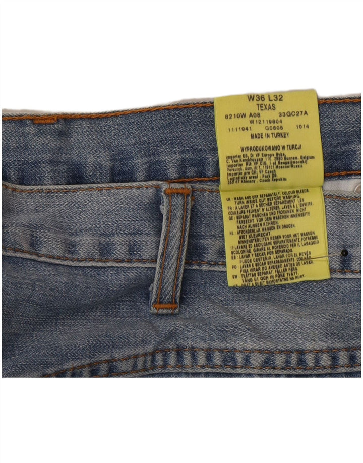 Wrangler Mens Texas Straight Jeans W36 L32 Blue Cotton