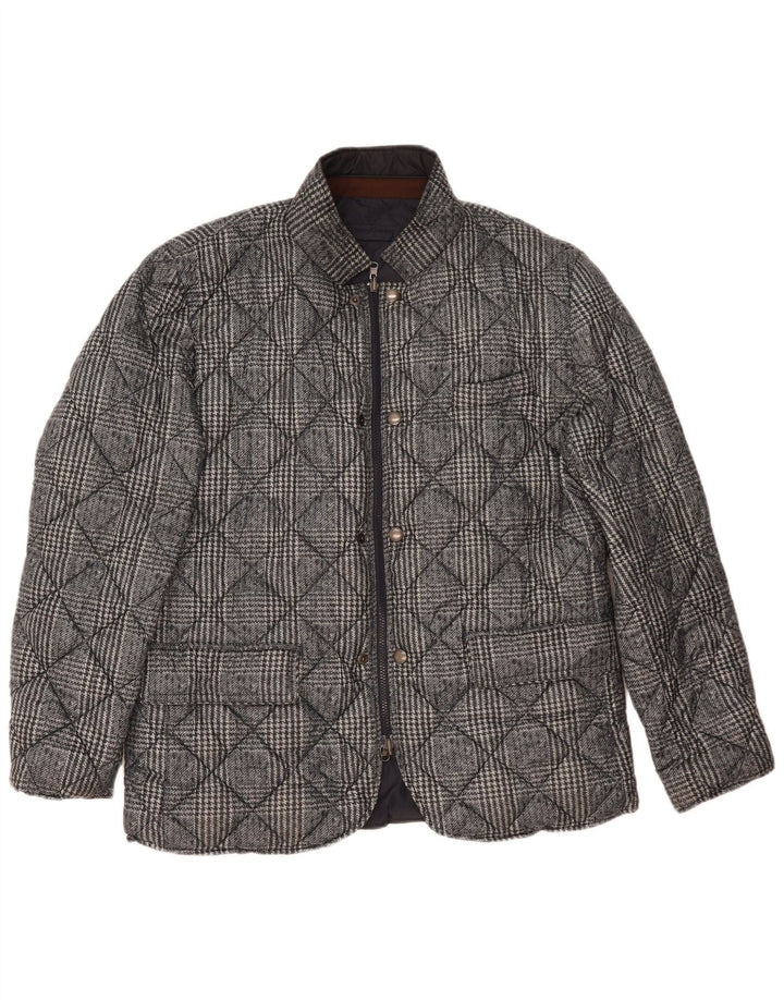Henry Cottons Mens Reversible Padded Jacket UK 42 XL Navy Blue