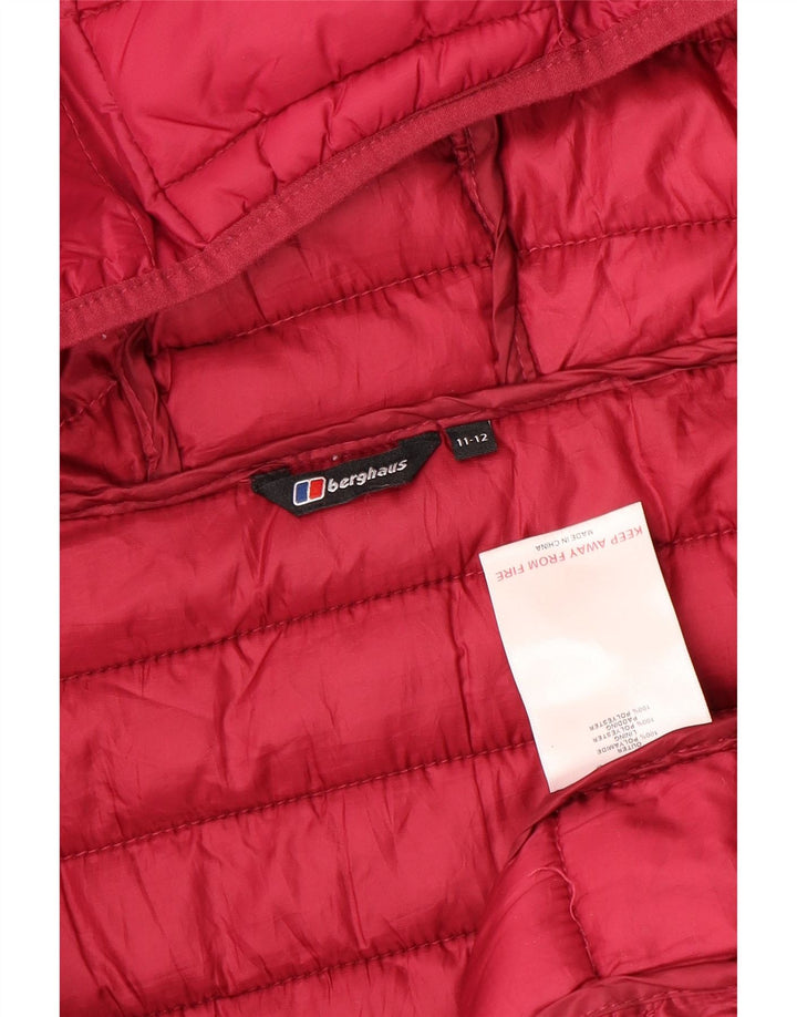 BERGHAUS Girls Hooded Padded Jacket 11-12 Years Pink Polyamide