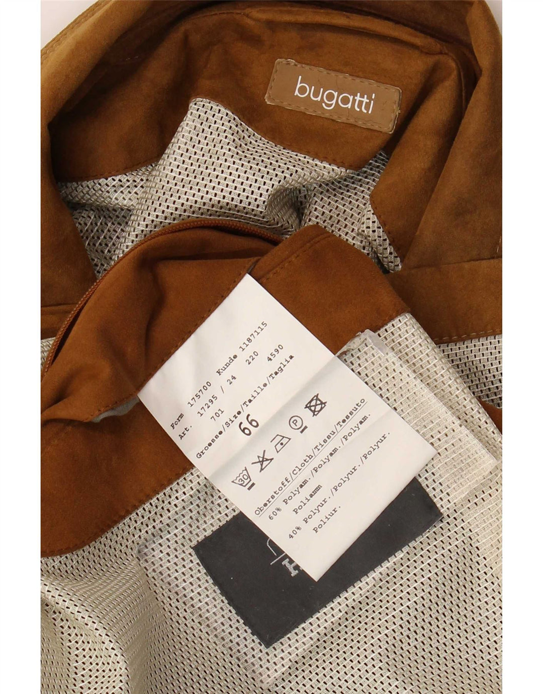 Bugatti Mens Faux Suede Jacket UK 46 3XL Brown Polyamide