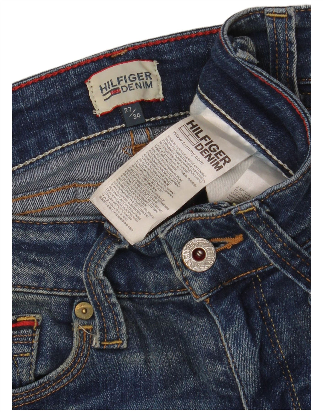 Tommy Hilfiger Womens Slim Jeans W27 L30 Blue Cotton