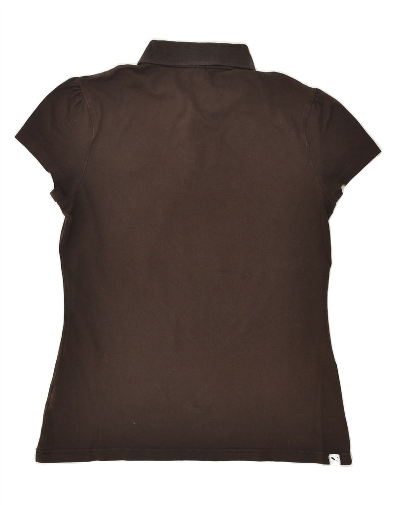 PUMA Womens Polo Shirt UK 14 Large Brown Cotton | Vintage Puma | Thrift | Second-Hand Puma | Used Clothing | Messina Hembry 