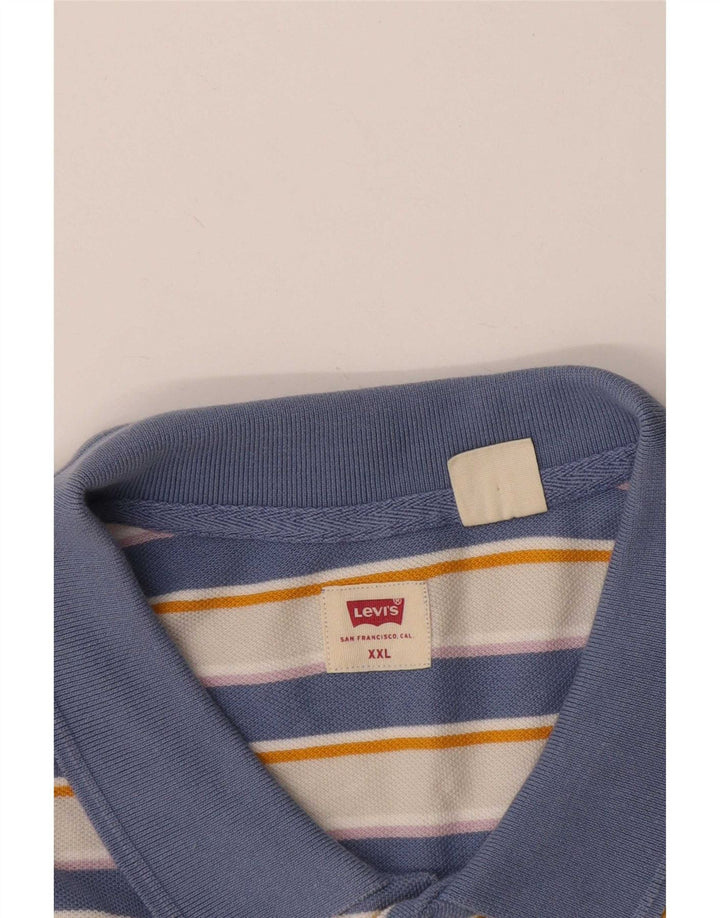 Levi's Mens Polo Shirt 2XL Blue Striped