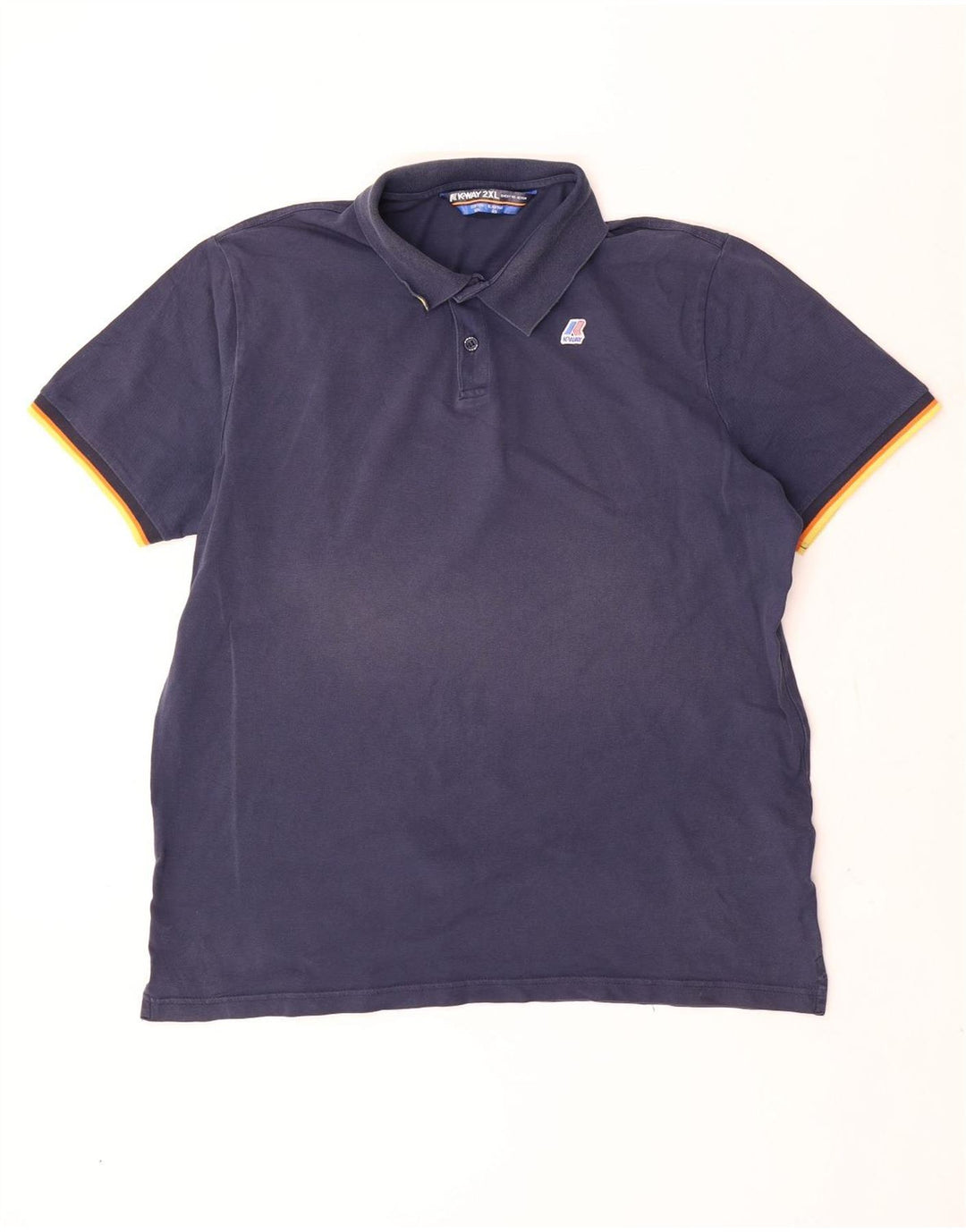 K-Way Mens Polo Shirt 2XL Navy Blue Cotton