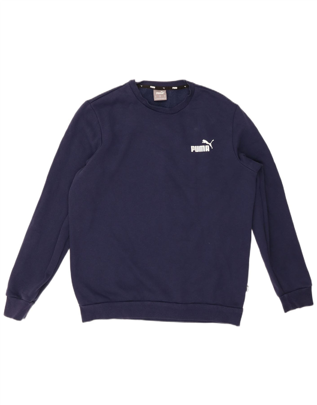 PUMA Mens Sweatshirt Jumper Medium Navy Blue Cotton