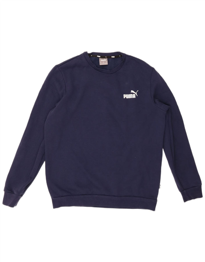 PUMA Mens Sweatshirt Jumper Medium Navy Blue Cotton
