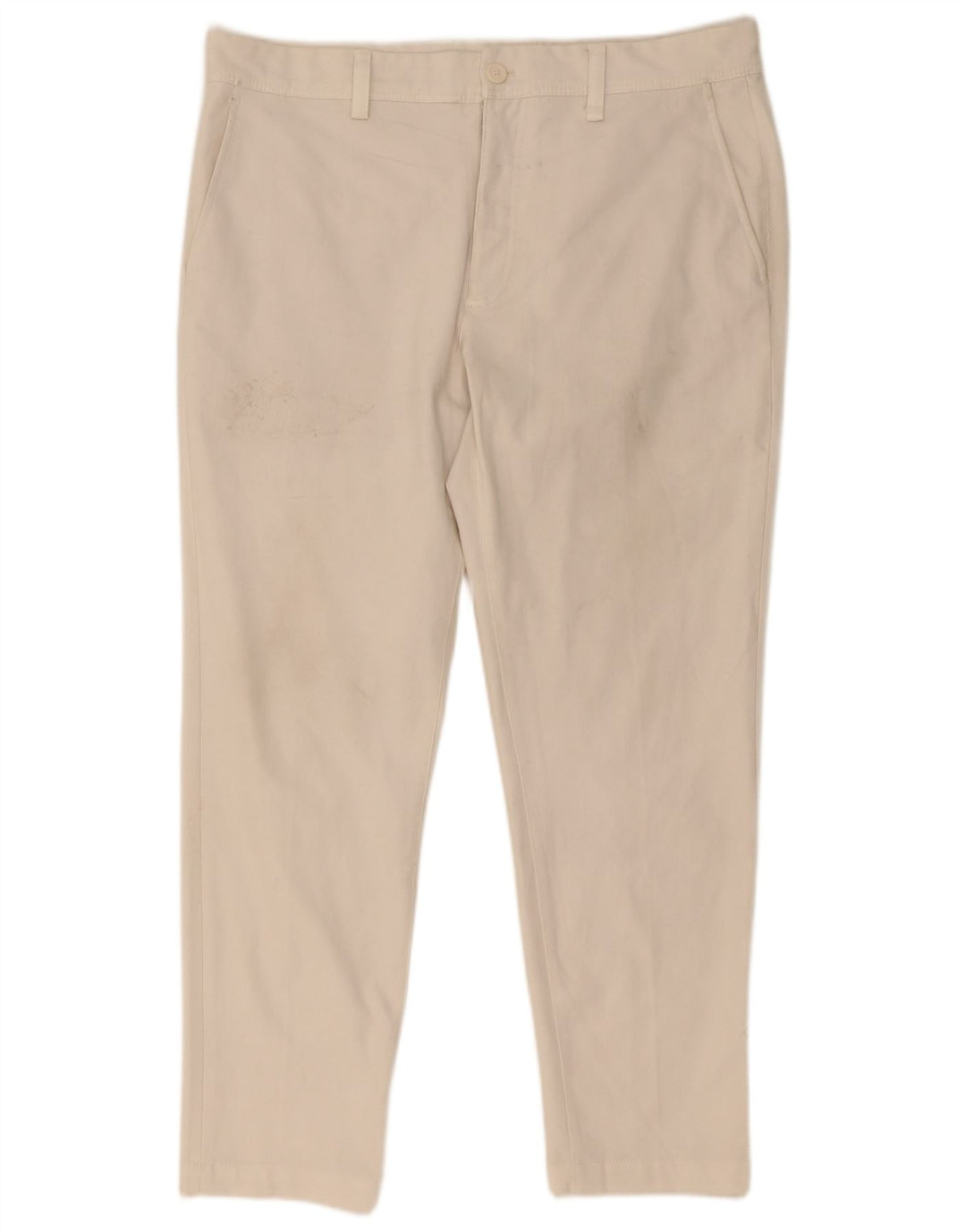 Zara Mens Slim Chino Trousers EU 44 Large W34 L30 White Polyester